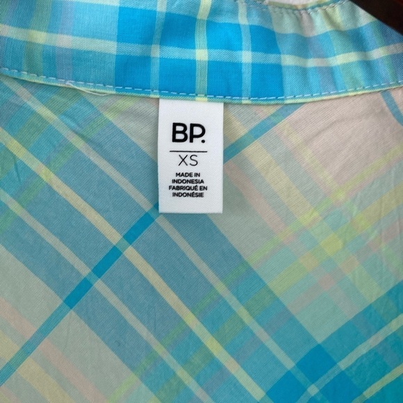 BP SUMMER PLAID SHIRT PINK- BLUE ADLEY PLAID XS - Picture 4 of 6